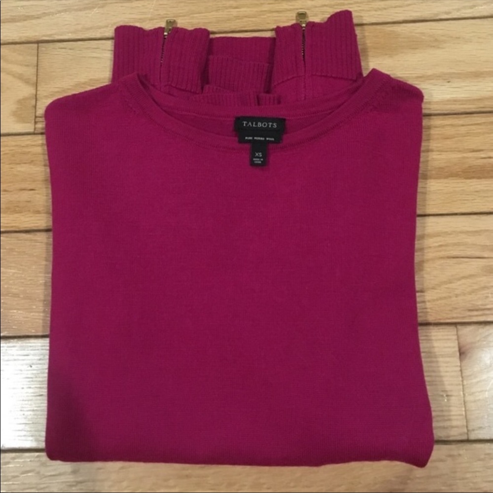Pink XS Talbots Sweater Pure Marino Wool